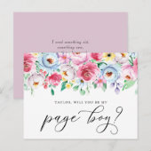 Pastel-Blume werden meine Page Boy Card sein Postkarte (Vorne/Hinten)