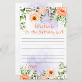 Pastel Blume wünscht Geburtstagsmädchen (Vorne/Hinten)