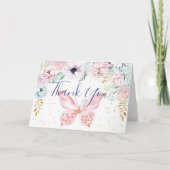 Pastel Blumen und Schmetterling Babydusche danke (Vorderseite)