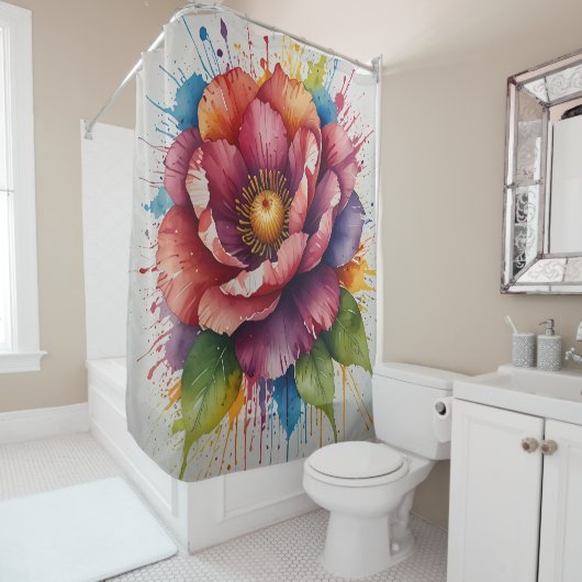 Pastel Blumendusche Vorhang Set (Beispiel)