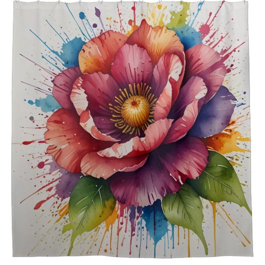 Pastel Blumendusche Vorhang Set (Vorderseite)