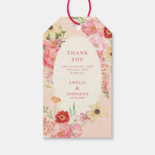Pastel Blumengarten Frühling Hochzeit Danke Geschenkanhänger