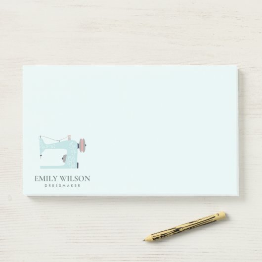 PASTEL BLUSH AQUA BLUE PINK SEWMACHINE TAILOR POST-IT KLEBEZETTEL (Auf Schreibtisch)