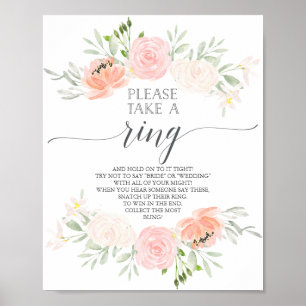 Pastel Blush Brautparty Ring-Spiel Poster