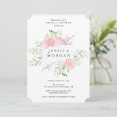 Pastel Blush Bridal Dusche Einladung (Stehend Vorderseite)