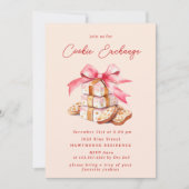 Pastel Blush Cookie Exchange Weihnachts-Party Einladung (Vorderseite)