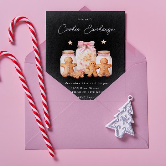 Pastel Blush Cookie Exchange Weihnachts-Party Einladung