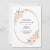 Pastel Blush Floral Geometric Engagement Party Einladung (Vorderseite)