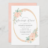Pastel Blush Geometric Bachelorette Wochenende Einladung (Vorne/Hinten)
