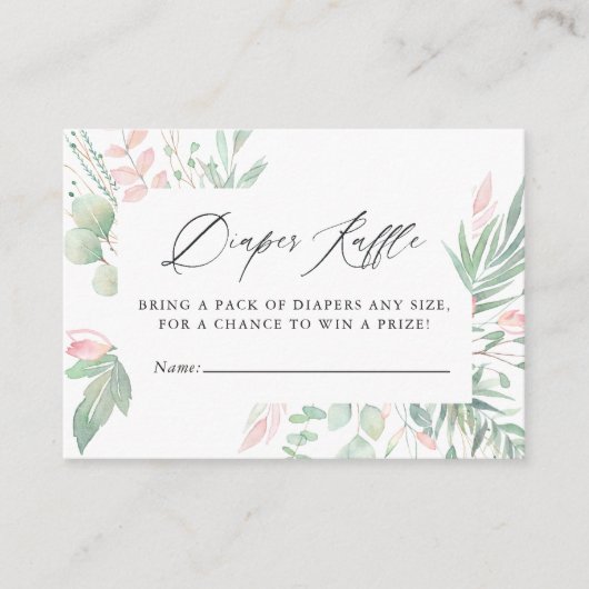 Pastel Blush Greenerenery Kinderdusche Windelwanne Begleitkarte (Vorderseite)