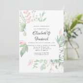 Pastel Blush Greenerity Hochzeitliches Probe-Dinne Einladung (Stehend Vorderseite)