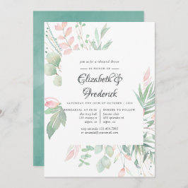 Pastel Blush Greenerity Hochzeitliches Probe-Dinne Einladung