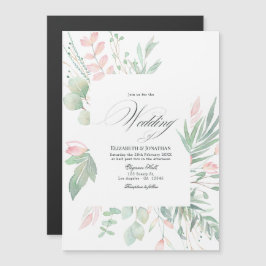 Pastel Blush Greenerity Wedding Magneteinladung