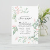 Pastel Blush Greenery Bridal oder Baby Mail Dusche Einladung (Stehend Vorderseite)