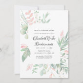 Pastel Blush Greenery Bridesmaids Luncheon Einladung (Vorderseite)