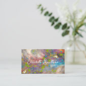 Pastel Blush Holographic Rose Gold Glitzer Girl Visitenkarte (Stehend Vorderseite)