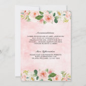 Pastel Blush Hübsch Pink Botanische Hochzeit mit f Einladung (Rückseite)