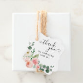 Pastel Blush Hübsch Pink Botanische Hochzeit mit f Geschenkanhänger (Beispiel)