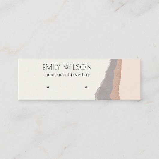 Pastel Blush Kraft Mountain Wave Earring Display Mini Visitenkarte (Vorderseite)