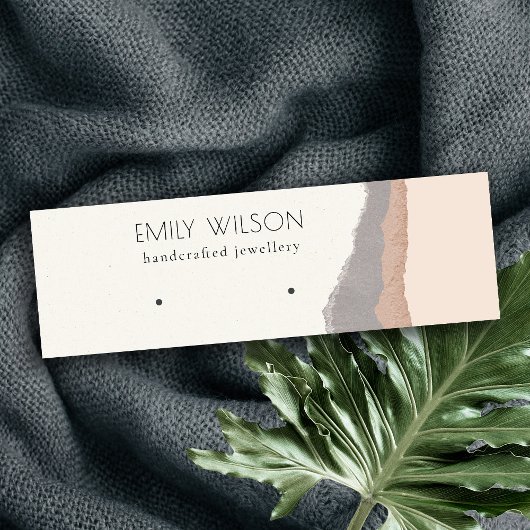 Pastel Blush Kraft Mountain Wave Earring Display Mini Visitenkarte