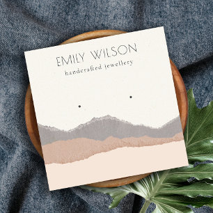 Pastel Blush Kraft Mountain Wave Earring Display Quadratische Visitenkarte