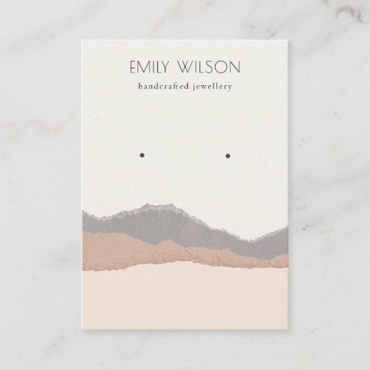 Pastel Blush Kraft Mountain Wave Earring Display Visitenkarte (Vorderseite)