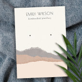 Pastel Blush Kraft Mountain Wave Earring Display Visitenkarte