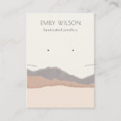 Pastel Blush Kraft Mountain Wave Earring Necklace Visitenkarte (Vorderseite)