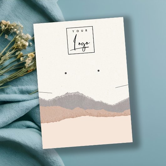 Pastel Blush Kraft Mountain Wave Earring Necklace Visitenkarte