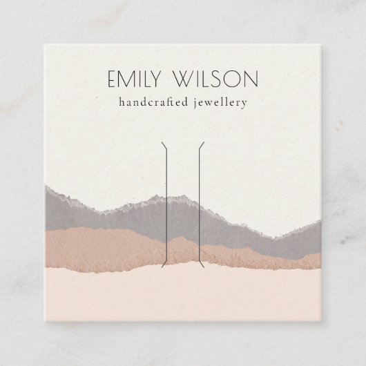 Pastel Blush Kraft Mountain Wave Hair Clip Display Quadratische Visitenkarte (Vorderseite)