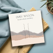 Pastel Blush Kraft Mountain Wave Hair Clip Display Quadratische Visitenkarte