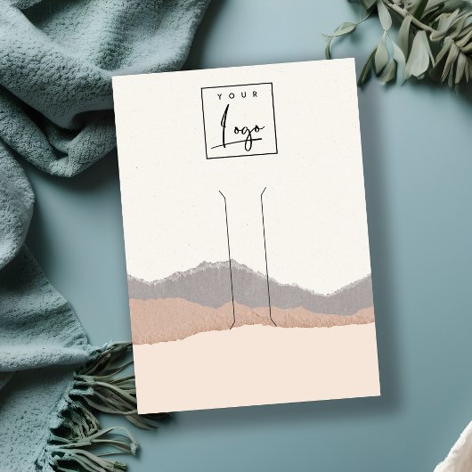 Pastel Blush Kraft Mountain Wave Hair Clip Display Visitenkarte