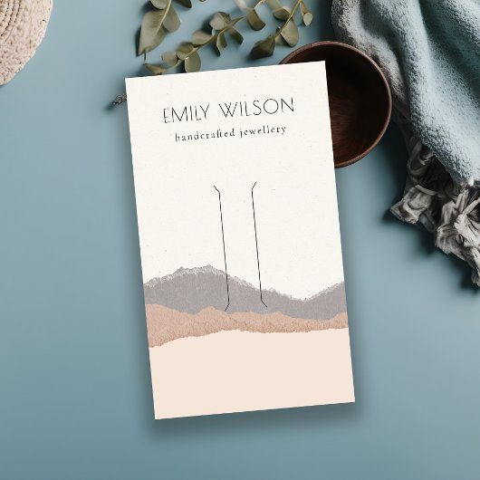 Pastel Blush Kraft Mountain Wave Hair Clip Display Visitenkarte