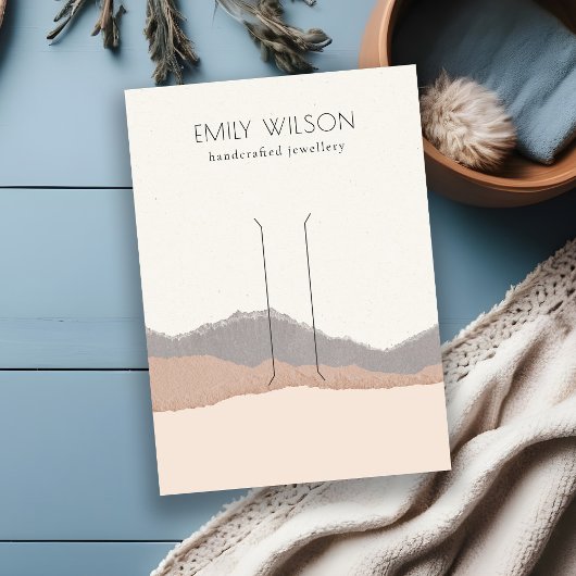 Pastel Blush Kraft Mountain Wave Hair Clip Display Visitenkarte