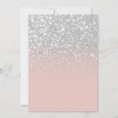 Pastel Blush Ombre Silver Glitzer Save the Date Einladung (Rückseite)