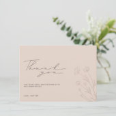 Pastel Blush Pink Babydusche Tiny Floral Dankeskarte (Stehend Vorderseite)