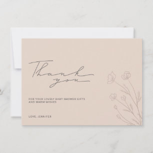 Pastel Blush Pink Babydusche Tiny Floral Dankeskarte