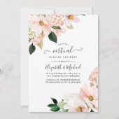Pastel Blush Pink Bloral Online Virtual Wedding Einladung (Vorderseite)