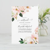 Pastel Blush Pink Bloral Online Virtual Wedding Einladung (Stehend Vorderseite)