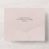 Pastel Blush Pink Bloral Wedding All In One Einladung (Rückseite)