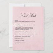 Pastel Blush Pink Bloral Wedding Einladung (Rückseite)