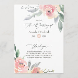 Pastel Blush Pink Bloral Wedding Programm