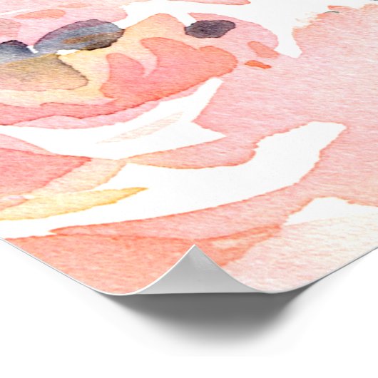 Pastel Blush Pink Blues Hochzeit Willkommen Poster (Ecke)