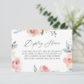 Pastel Blush Pink Brautparty Display Dusche Begleitkarte (Stehend Vorderseite)