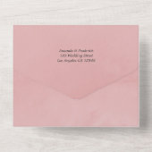 Pastel Blush Pink Dahlia Hochzeit alles in einer I All In One Einladung (Rückseite)