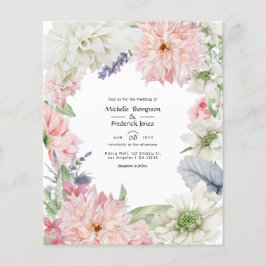 Pastel Blush Pink Dahlia Hochzeit Einladung Flyer