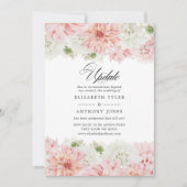 Pastel Blush Pink Dahlia Wedding Update Einladung (Vorderseite)