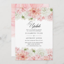 Pastel Blush Pink Dahlia Wedding Update Einladung