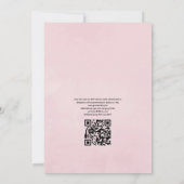 Pastel Blush Pink Floral QR Code UAWG Wedding Einladung (Rückseite)
