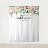 Pastel Blush Pink FloralBridal Dusche Foto Wandteppich (Vorderseite)